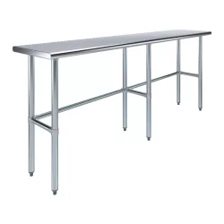 18 in. x 84 in. Open Base Stainless Steel Work Table 