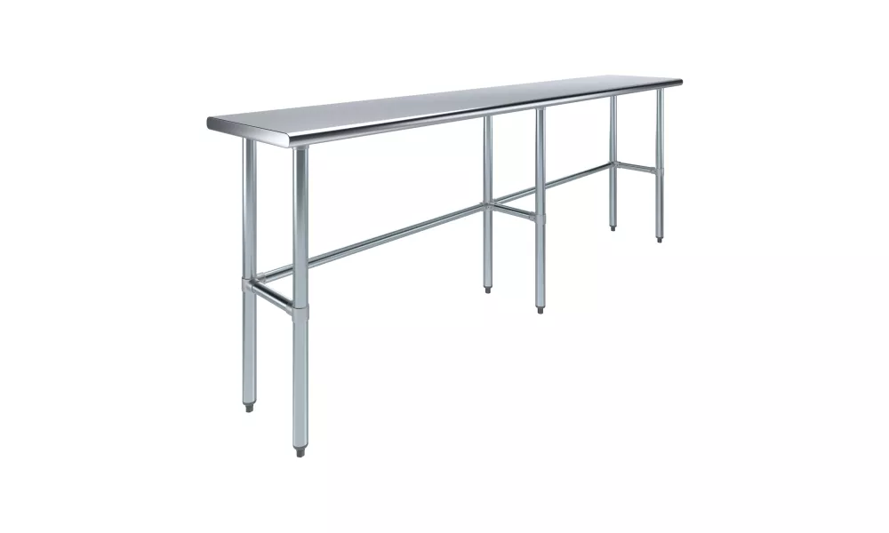 18" X 96" Stainless Steel Work Table With Open Base