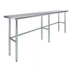 18" X 96" Stainless Steel Work Table With Open Base