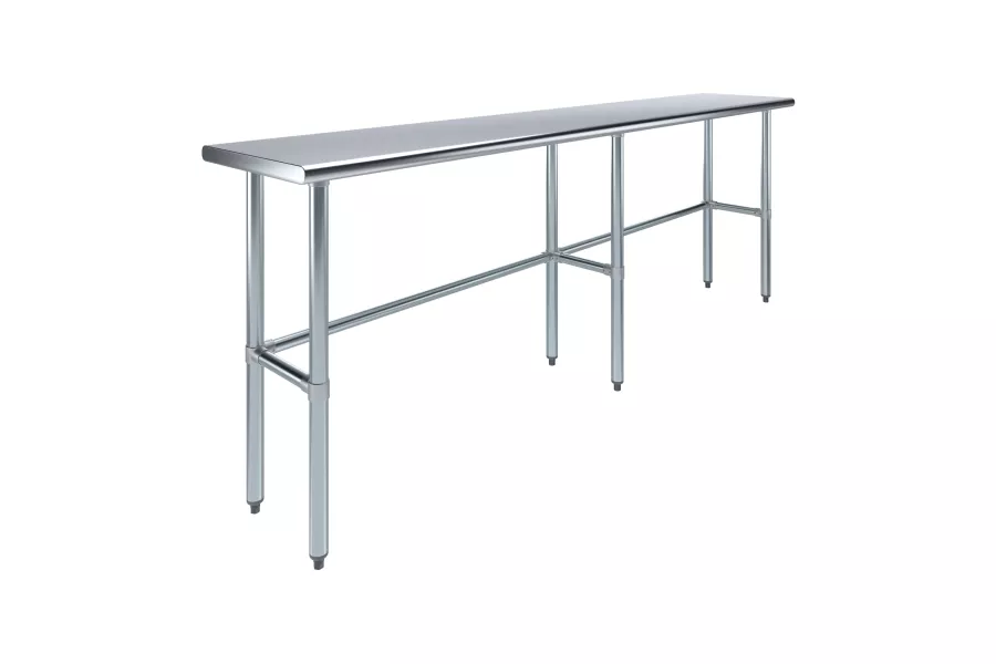 18 in. x 96 in. Open Base Stainless Steel Work Table 