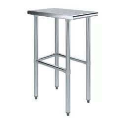 24" X 15" Stainless Steel Work Table With Open Base