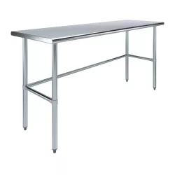 24" X 72" Stainless Steel Work Table With Open Base