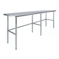 24" X 96" Stainless Steel Work Table With Open Base