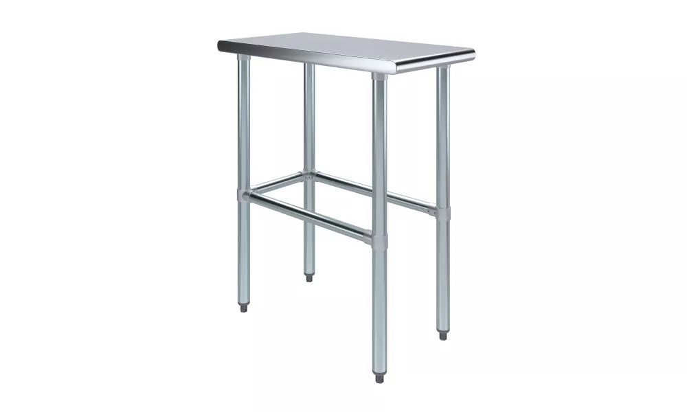 30" X 15" Stainless Steel Work Table With Open Base