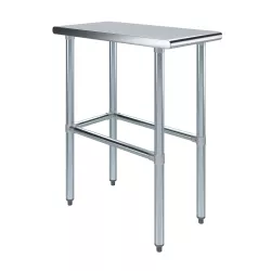 30" X 15" Stainless Steel Work Table With Open Base