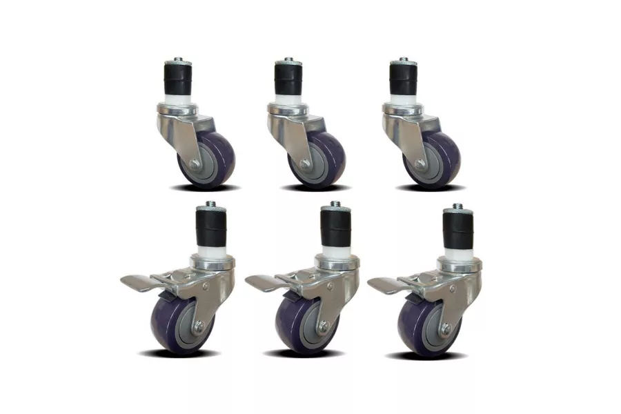 3" Casters for Stainless Steel Work Table. Set of 6