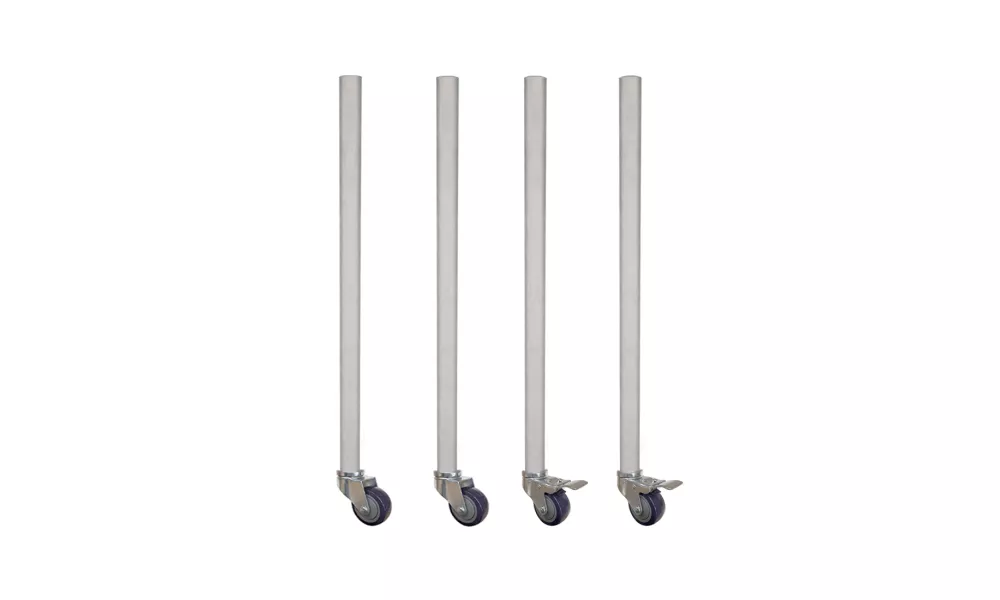 35" Galvanized Steel Legs for Work Tables with 3" Casters | Set of 4 Legs
