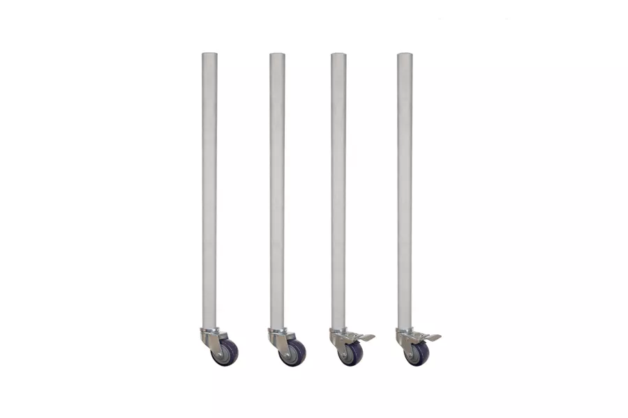 35" Galvanized Steel Legs for Work Tables with 3" Casters | Set of 4 Legs