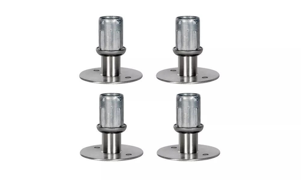 25mm Square Table Leg Foot Inserts - Adjustable Feet For Stainless Steel Tables (CPUK Brand)