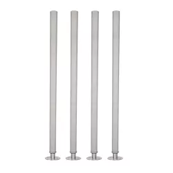35" Galvanized Steel Legs for Work Tables with Adjustable Stainless Steel Flanged Foot | Set of 4 Legs