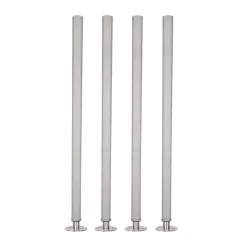image-35" Galvanized Steel Legs for Work Tables with Adjustable Stainless Steel Flanged Foot | Set of 4 Legs