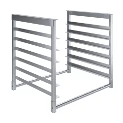 Table-Mounted Aluminum Bun Pan Rack for 30" Wide Work Tables - 6 Pan Capacity