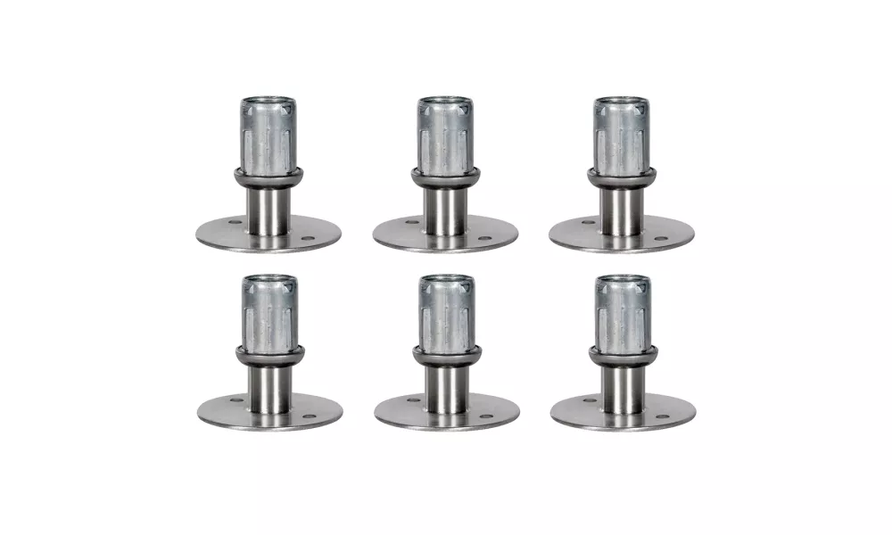 Stainless Steel Flanged Feet for Stainless Steel 1-5/8" O.D. Tubing | Set of 6