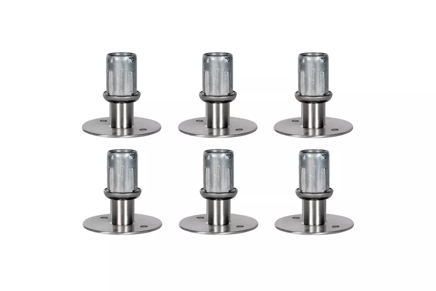 Stainless Steel Flanged Feet for Stainless Steel 1-5/8" O.D. Tubing | Set of 6