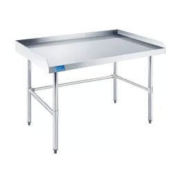 24" X 48" Work Table Open Base with Backsplash and Sidesplashes