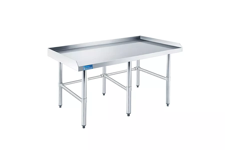 30" X 84" Work Table Open Base with Backsplash and Sidesplashes