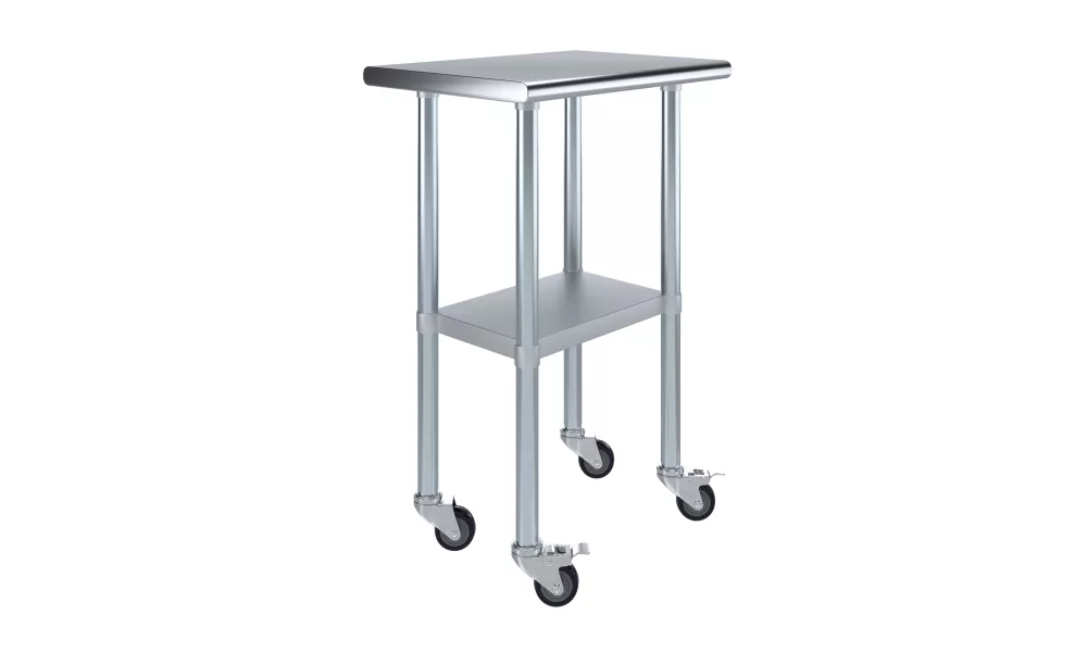 18" X 24" Stainless Steel Work Table With Undershelf and Casters