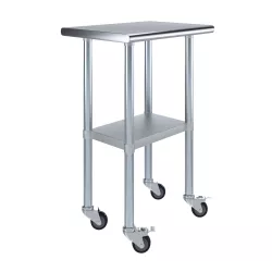 18 in. x 24 in. Stainless Steel Table With Wheels