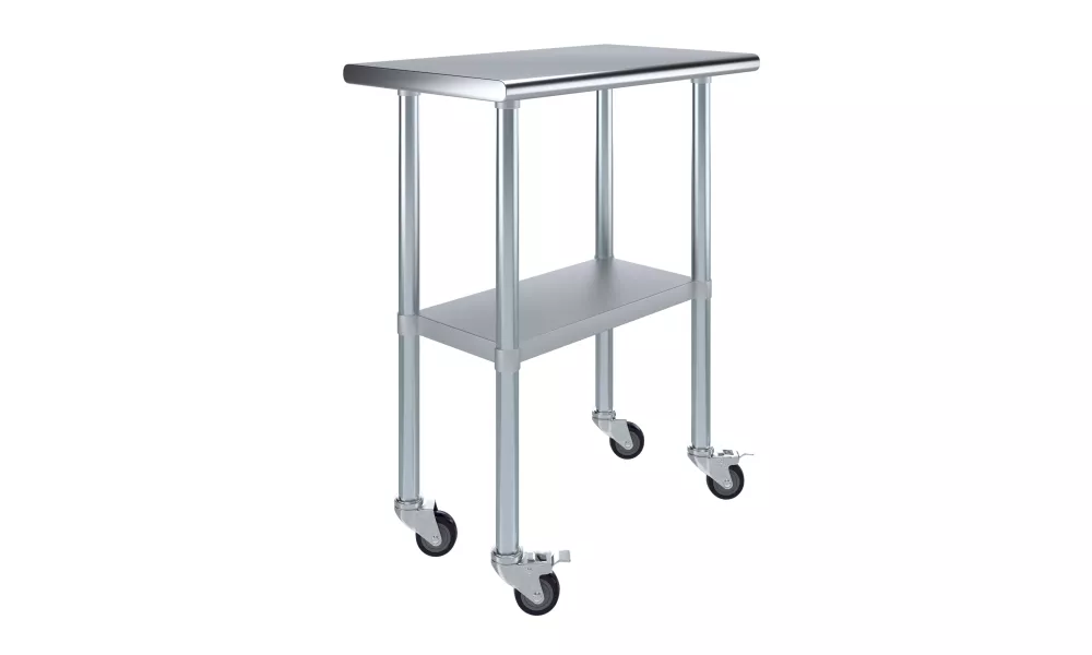 18" X 30" Stainless Steel Work Table With Undershelf and Casters