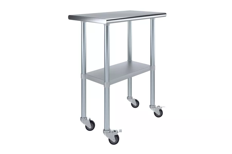 18 in. x 30 in. Stainless Steel Table With Wheels