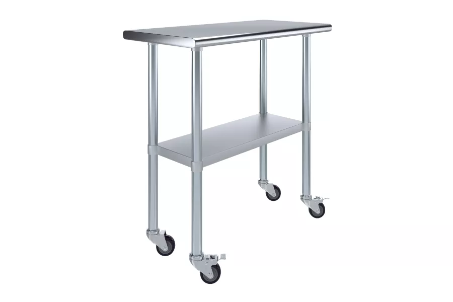 18 in. x 36 in. Stainless Steel Table With Wheels