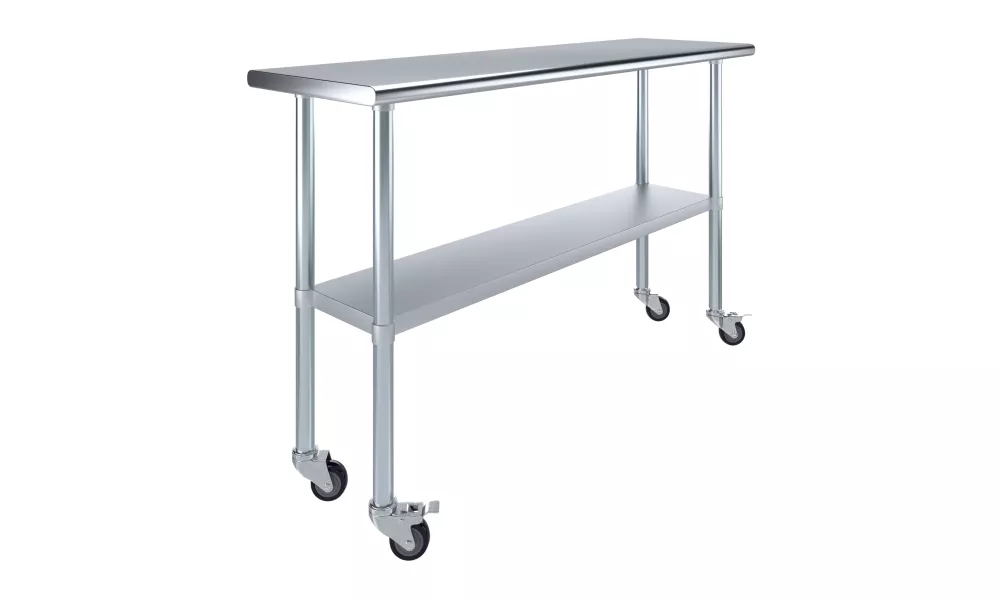 18" X 60" Stainless Steel Work Table With Undershelf and Casters