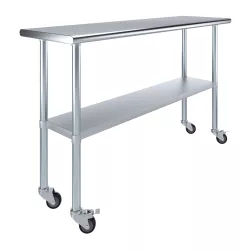 18 in. x 60 in. Stainless Steel Table With Wheels