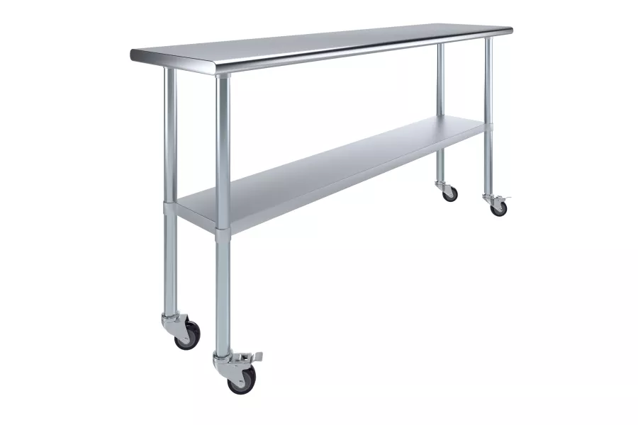 18 in. x 72 in. Stainless Steel Table With Wheels