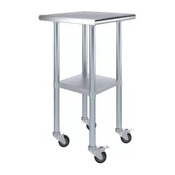 20" X 20" Stainless Steel Work Table With Undershelf and Casters
