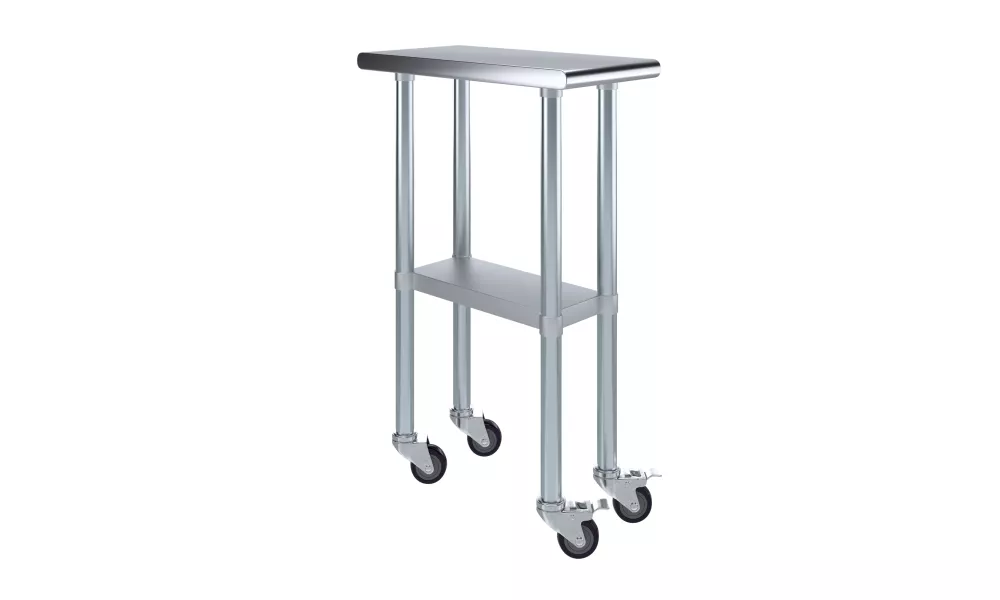 24" X 12" Stainless Steel Work Table With Undershelf and Casters