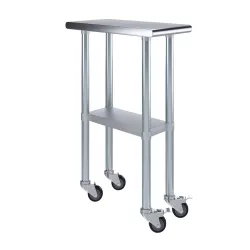 24 in. x 12 in. Stainless Steel Table With Wheels