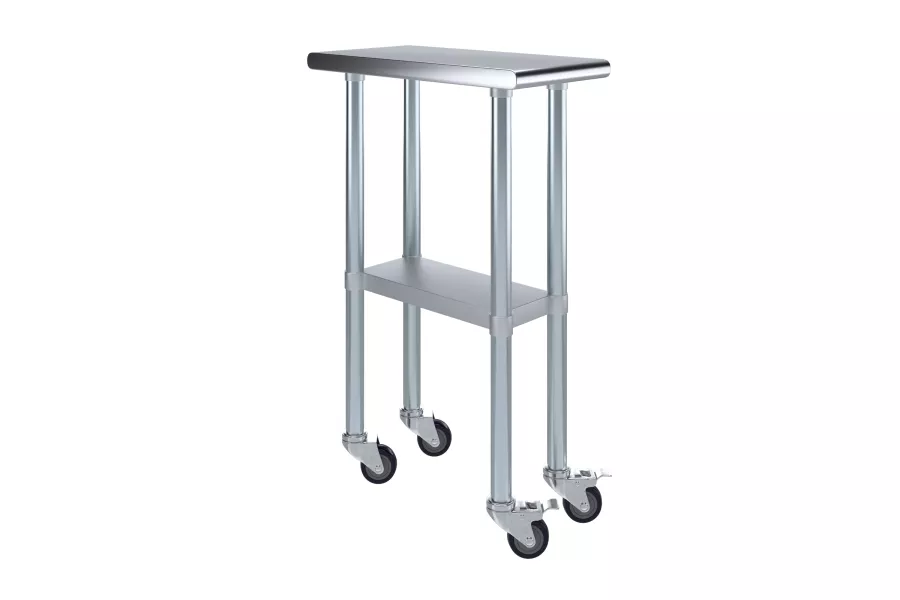 24 in. x 12 in. Stainless Steel Table With Wheels