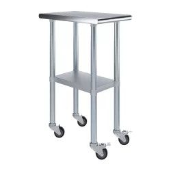 24 in. x 15 in. Stainless Steel Table With Wheels