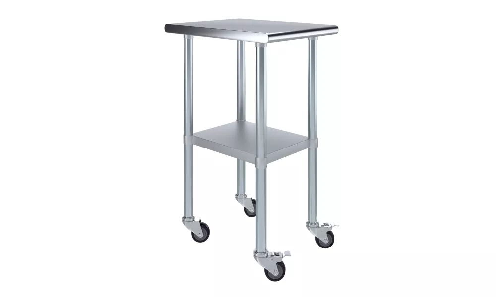 24" X 18" Stainless Steel Work Table With Undershelf and Casters