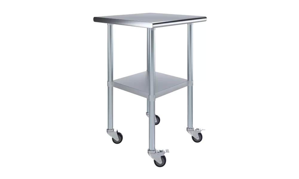 24" X 24" Stainless Steel Work Table With Undershelf and Casters