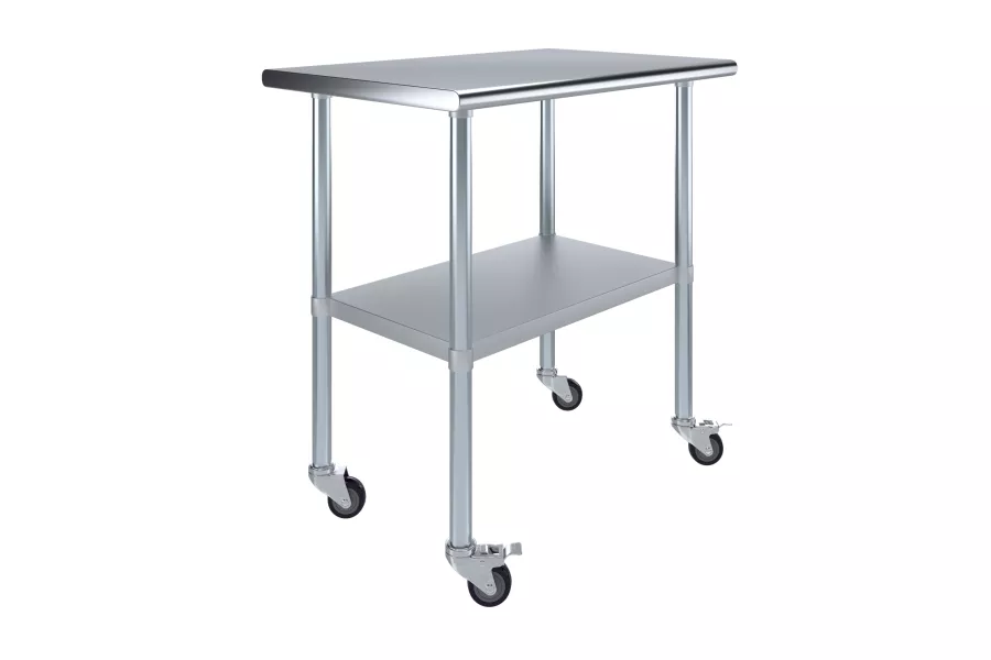 24 in. x 36 in. Stainless Steel Table with Wheels