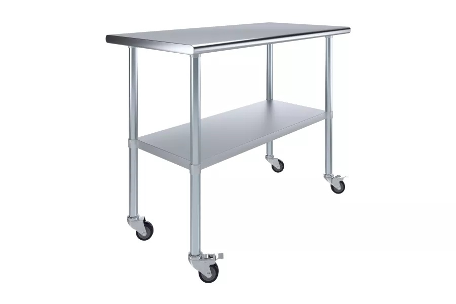 24 in. x 48 in. Stainless Steel Table with Wheels