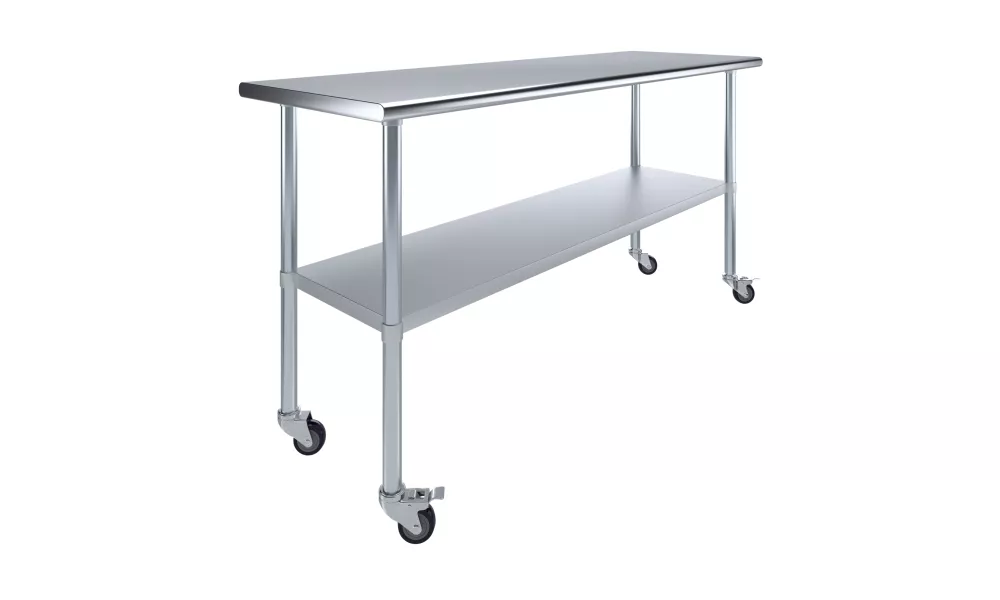 24" X 72" Stainless Steel Work Table With Undershelf and Casters