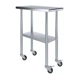 30 in. x  15 in. Stainless Steel Table With Wheels