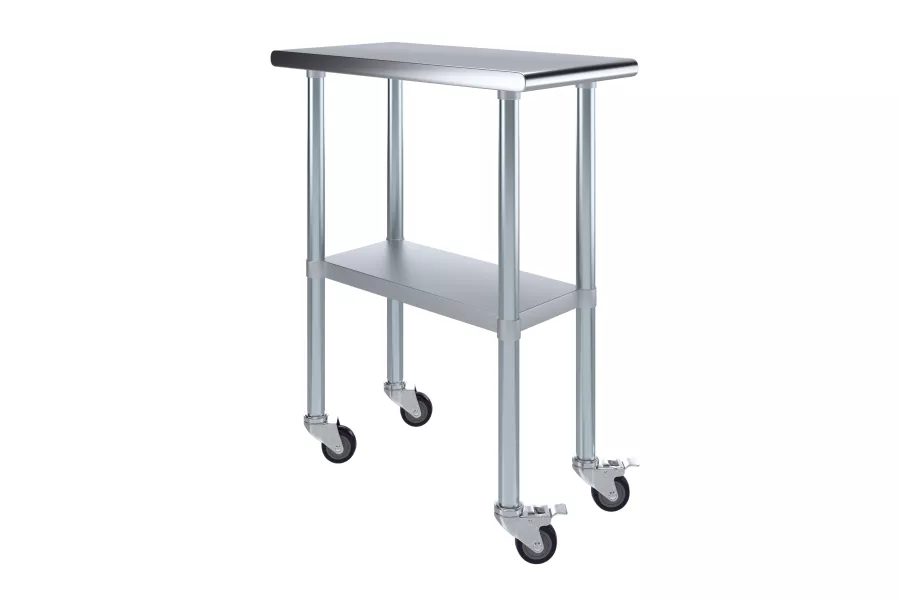 30 in. x  15 in. Stainless Steel Table With Wheels