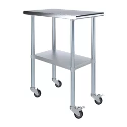 30" X 18" Stainless Steel Work Table With Undershelf and Casters