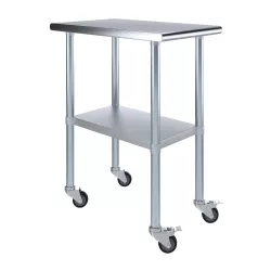 30 in. x  18 in. Stainless Steel Table With Wheels