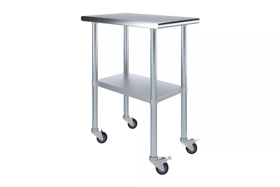 30 in. x  18 in. Stainless Steel Table With Wheels