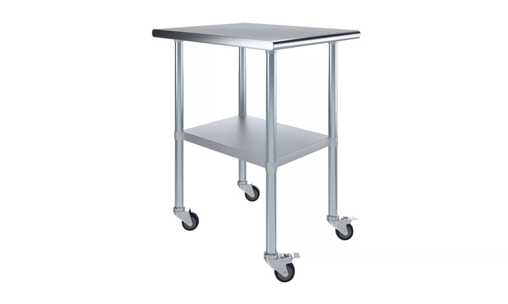 30 in. x  24 in. Stainless Steel Table With Wheels