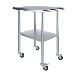30 in. x  24 in. Stainless Steel Table With Wheels