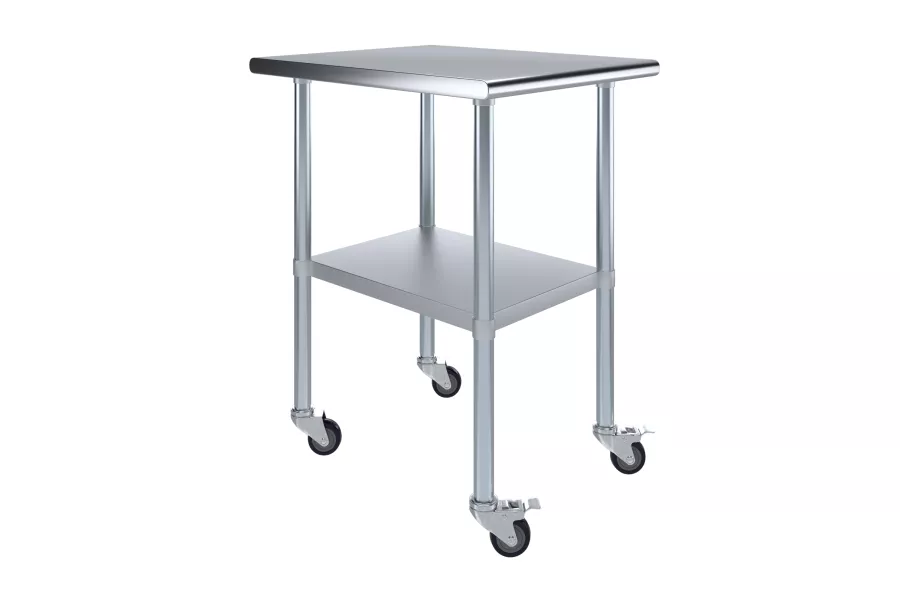 30 in. x  24 in. Stainless Steel Table With Wheels