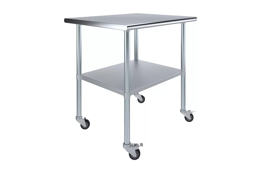 30 in. x  36 in. Stainless Steel Table With Wheels