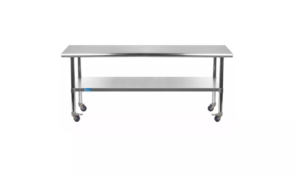 36" X 72" Stainless Steel Work Table With Undershelf and Casters