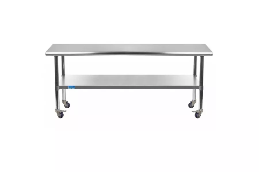 36" X 72" Stainless Steel Work Table With Undershelf and Casters