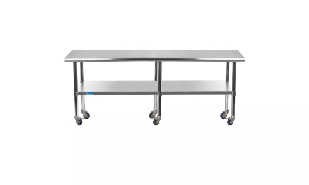 24" X 84" Stainless Steel Work Table With Undershelf and Casters